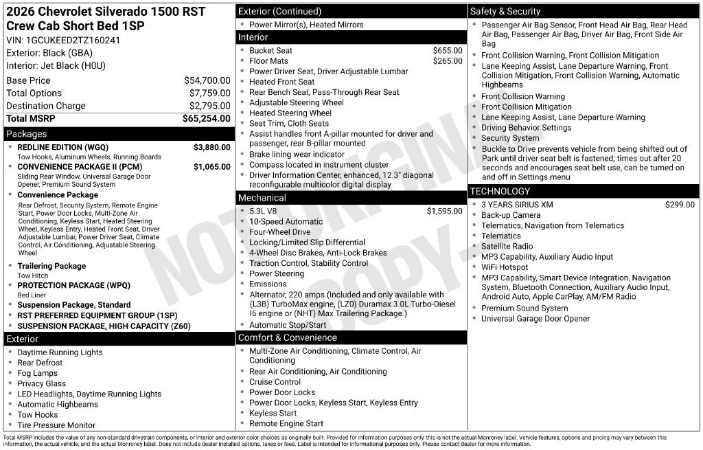 Used 2026 Chevrolet Silverado 1500 RST w/ Redline Edition AWD/4WD image 3