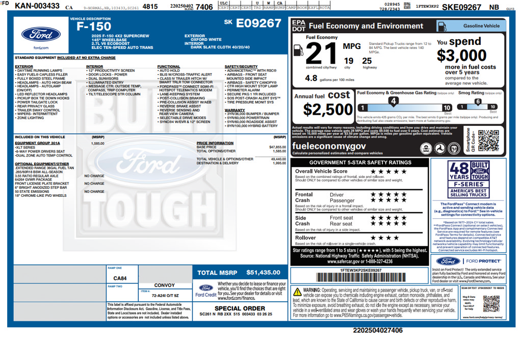 Used 2025 Ford F150 XLT w/ Equipment Group 301A Standard RWD image 4