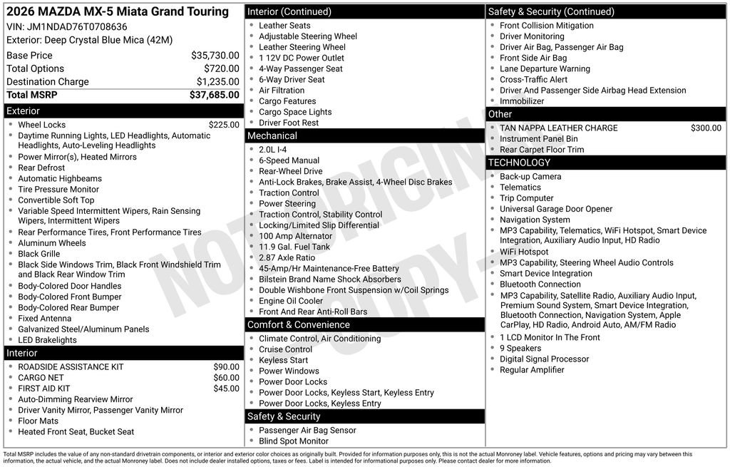 New 2026 MAZDA MX-5 Miata Grand Touring RWD image 33