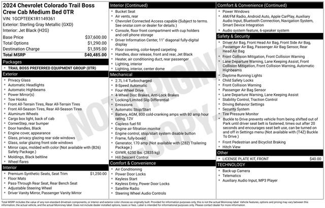 Used 2024 Chevrolet Colorado Trail Boss AWD/4WD image 5