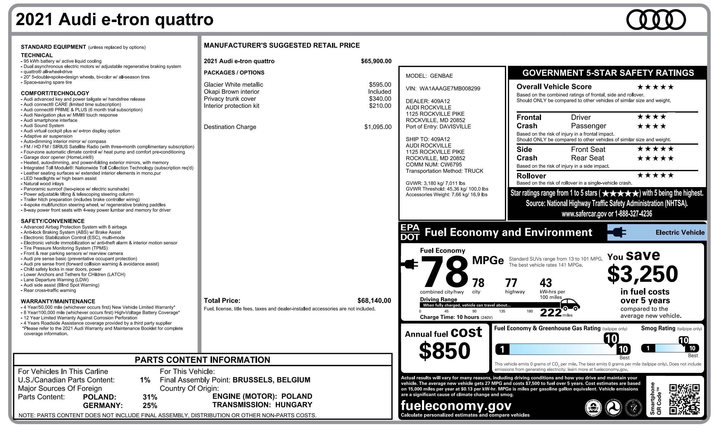 Used 2021 Audi e-tron Premium image 2