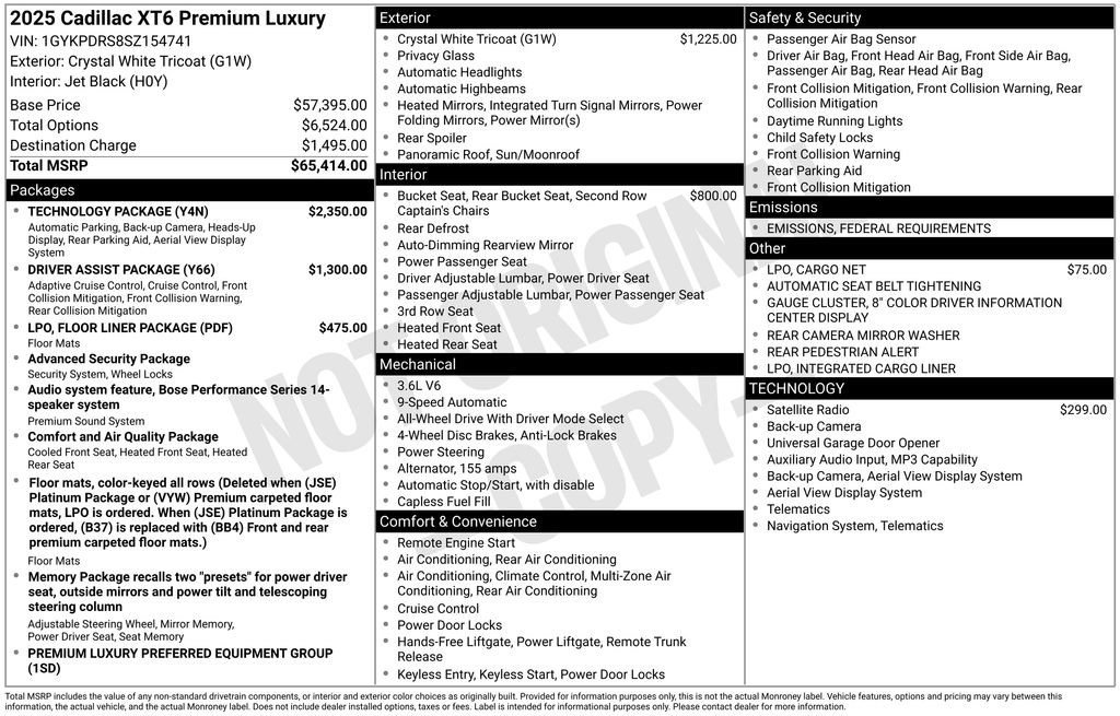 New 2025 Cadillac XT6 Premium Luxury w/ Technology Package image 4
