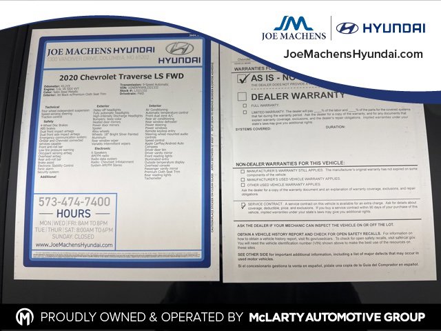 Used 2020 Chevrolet Traverse LS image 36