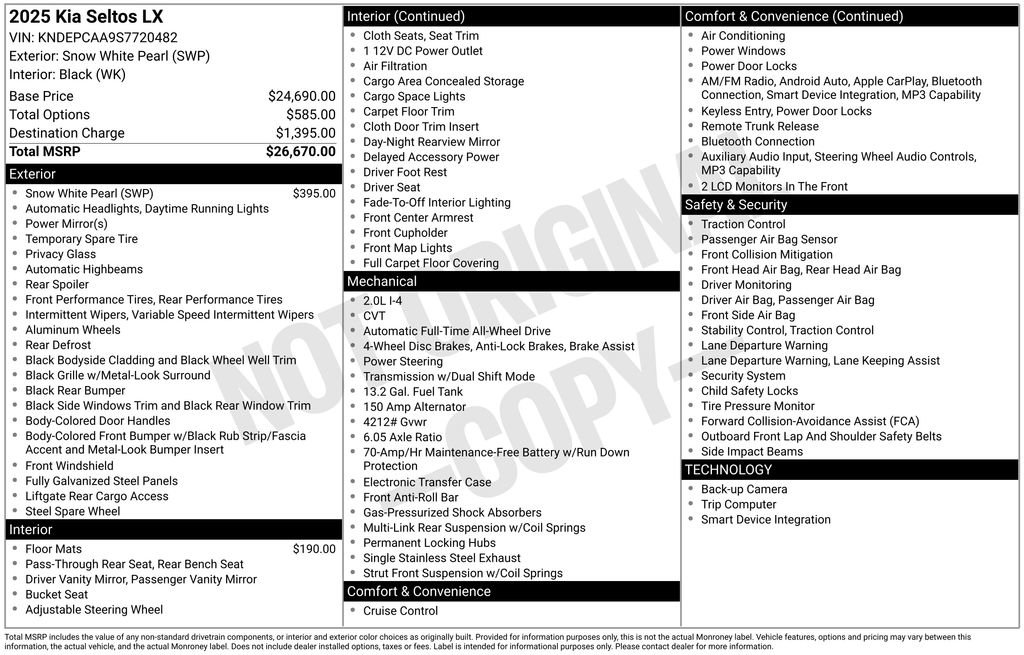 Certified 2025 Kia Seltos LX image 8