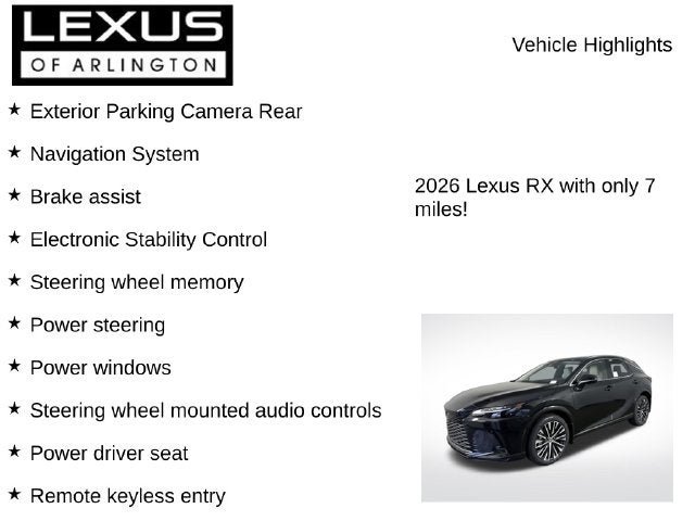 New 2026 Lexus RX 350 Premium Plus w/ Convenience Package AWD/4WD image 7