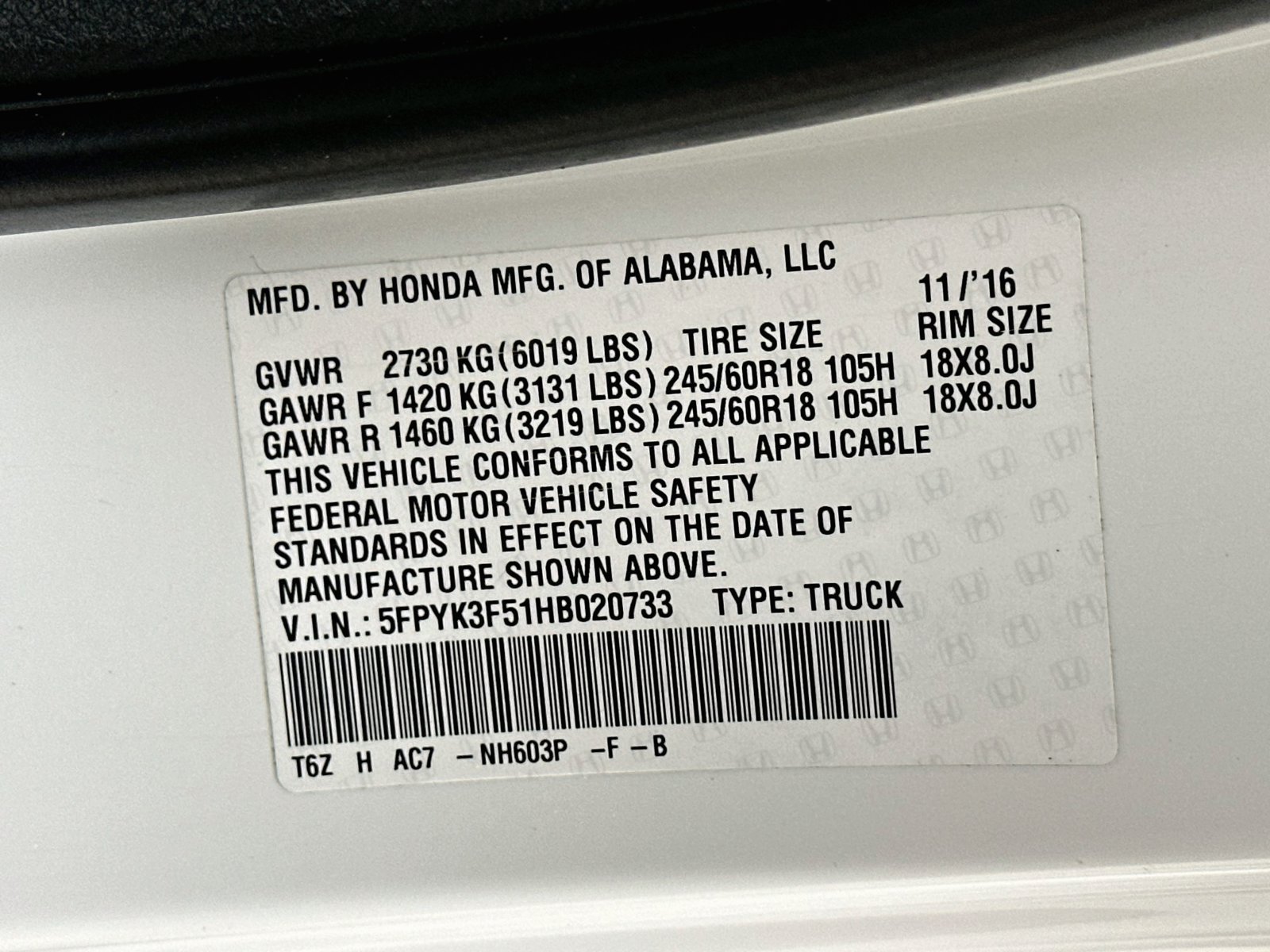 Used 2017 Honda Ridgeline RTL image 44