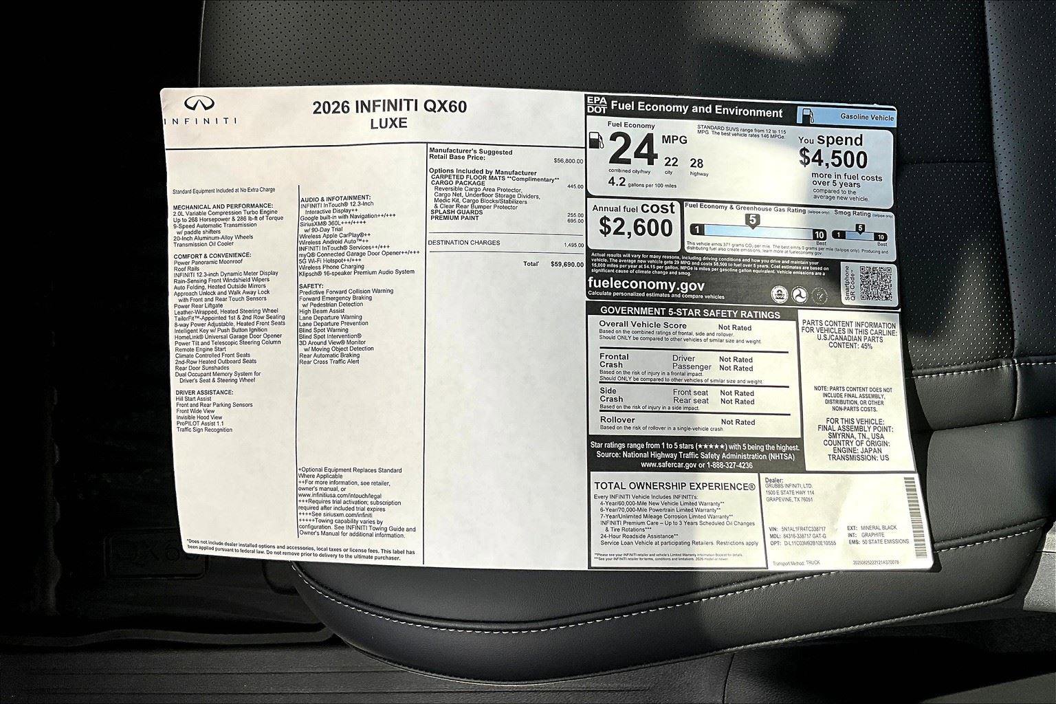 New 2026 INFINITI QX60 Luxe w/ Cargo Package image 27