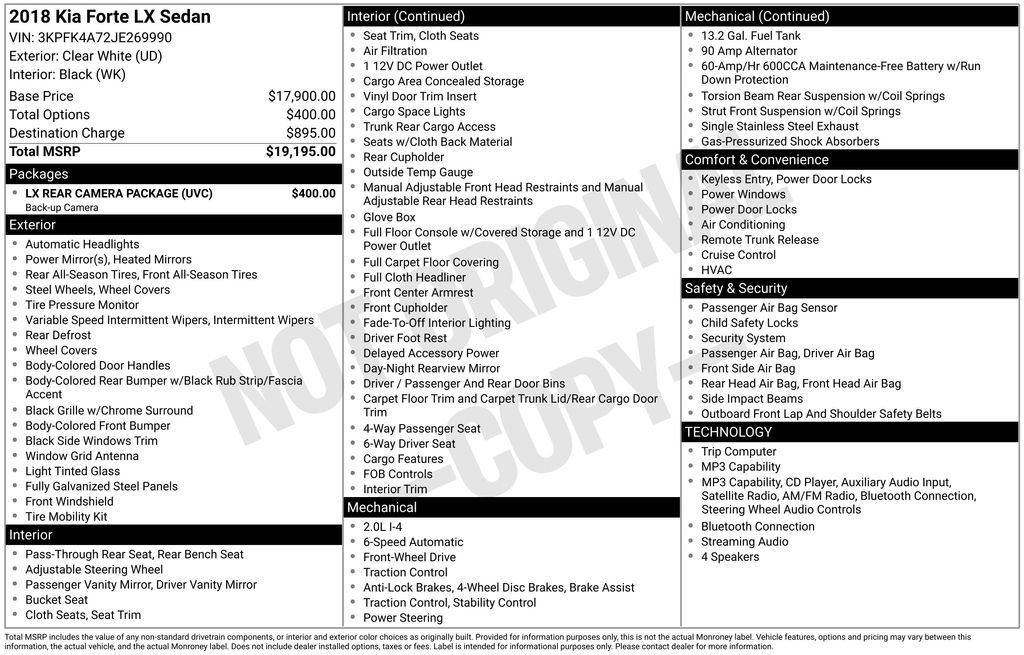 Used 2018 Kia Forte LX w/ LX Rear Camera Package image 15