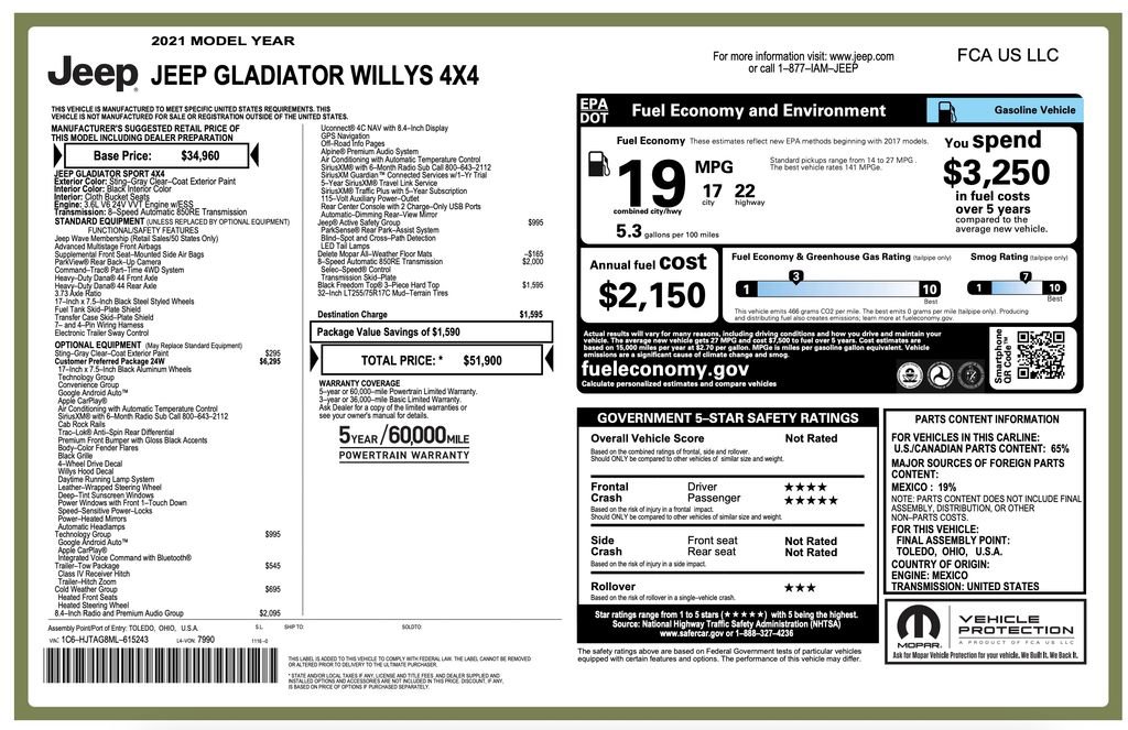 Used 2021 Jeep Gladiator Sport image 2