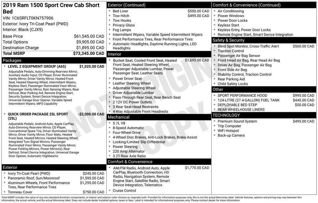 Used 2019 RAM 1500 Sport w/ Level 2 Equipment Group AWD/4WD image 4