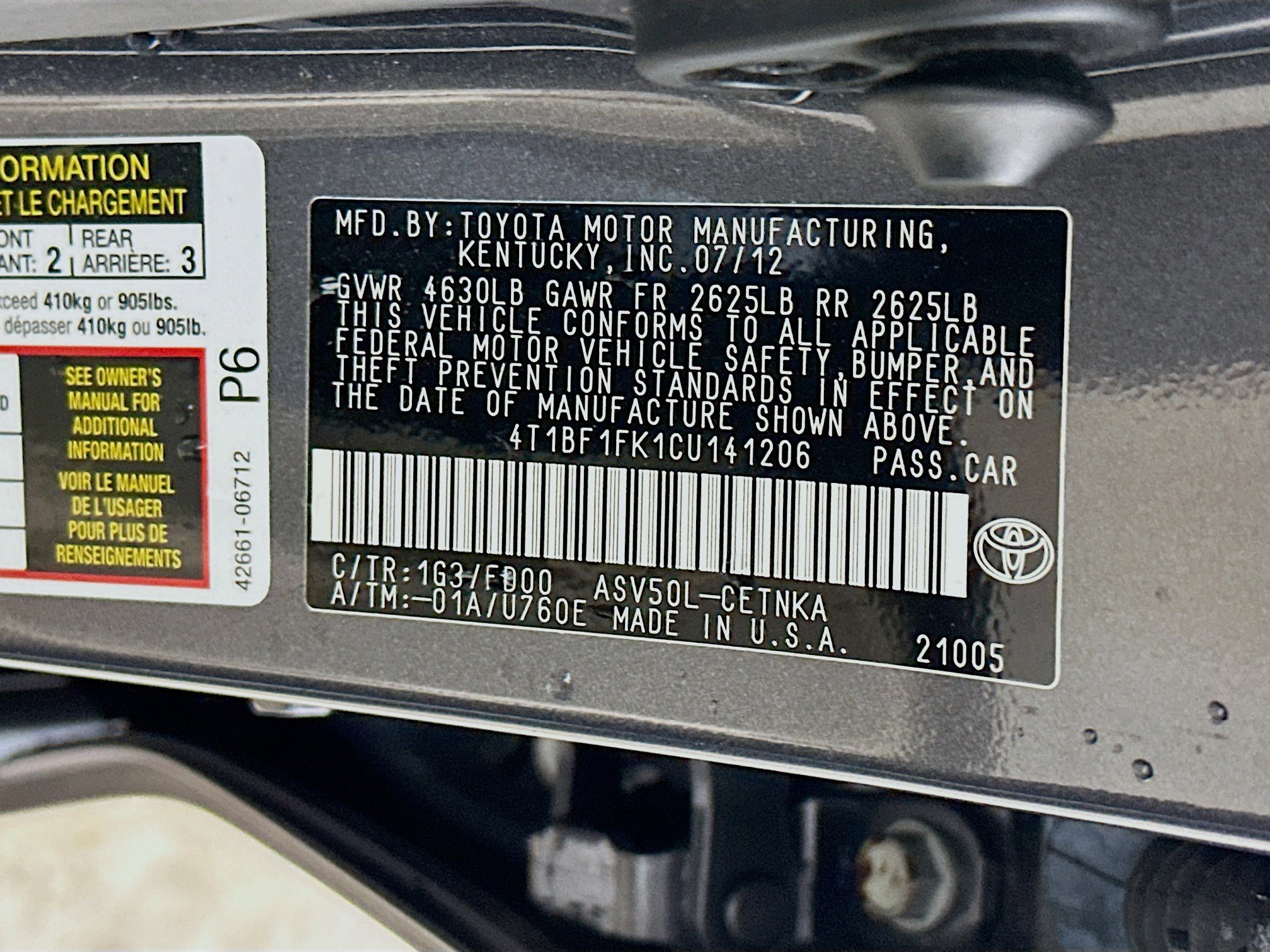 Used 2012 Toyota Camry LE image 12