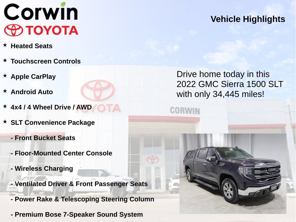 Used 2022 GMC Sierra 1500 SLT w/ SLT Convenience Package AWD/4WD image 7