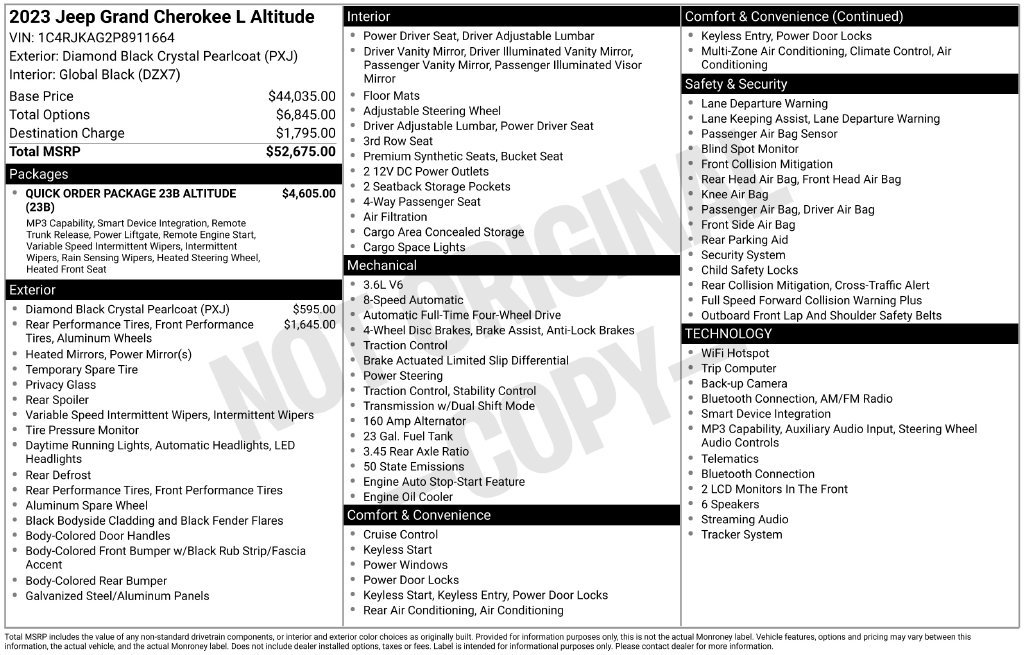 Used 2023 Jeep Grand Cherokee L Laredo AWD/4WD image 13