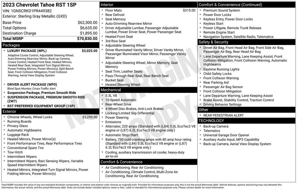 Used 2023 Chevrolet Tahoe RST w/ Luxury Package RWD image 66