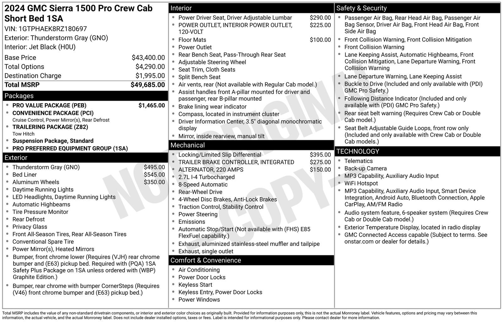 Used 2024 GMC Sierra 1500 Pro w/ Pro Value Package RWD image 41