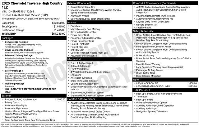 Certified 2025 Chevrolet Traverse High Country FWD image 14