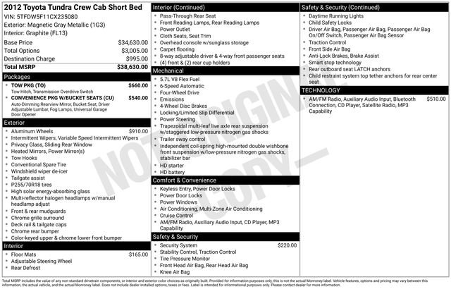 Used 2012 Toyota Tundra 4x4 CrewMax w/ Tow Pkg image 24