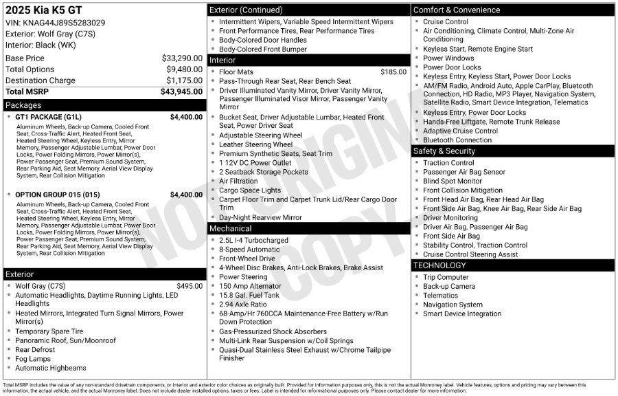 Used 2025 Kia K5 GT w/ Option Group 015 image 2