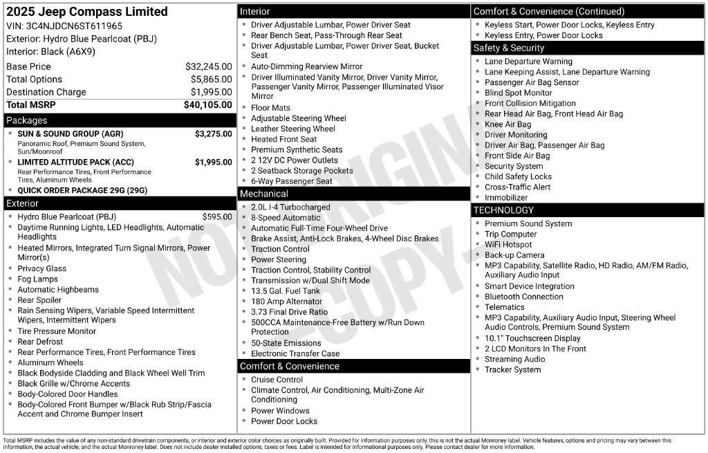 Certified 2025 Jeep Compass Limited w/ Sun & Sound Group AWD/4WD image 9