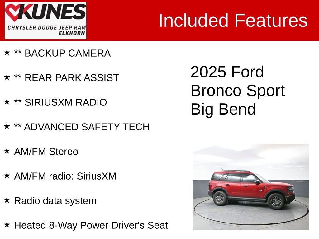 Used 2025 Ford Bronco Sport Big Bend w/ Convenience Package AWD/4WD image 3