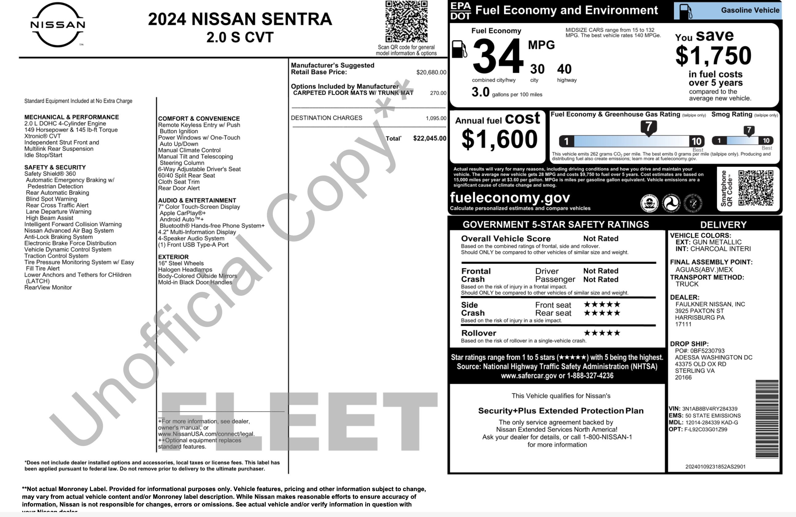 Used 2024 Nissan Sentra S image 2