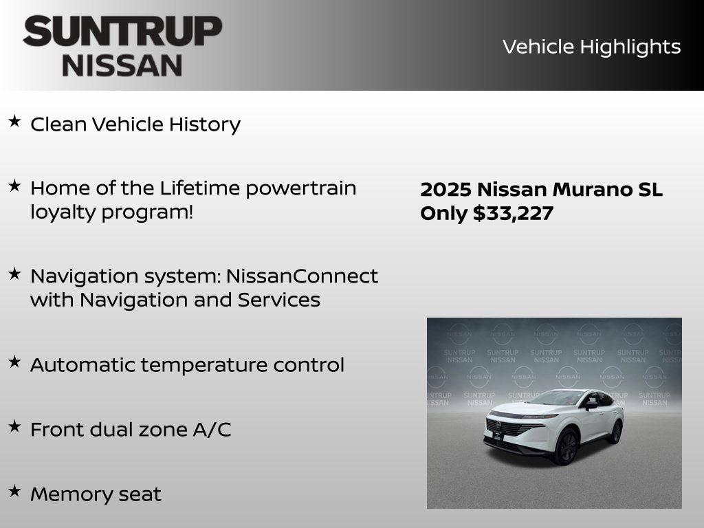 Certified 2025 Nissan Murano SL w/ Cargo Package AWD/4WD image 8