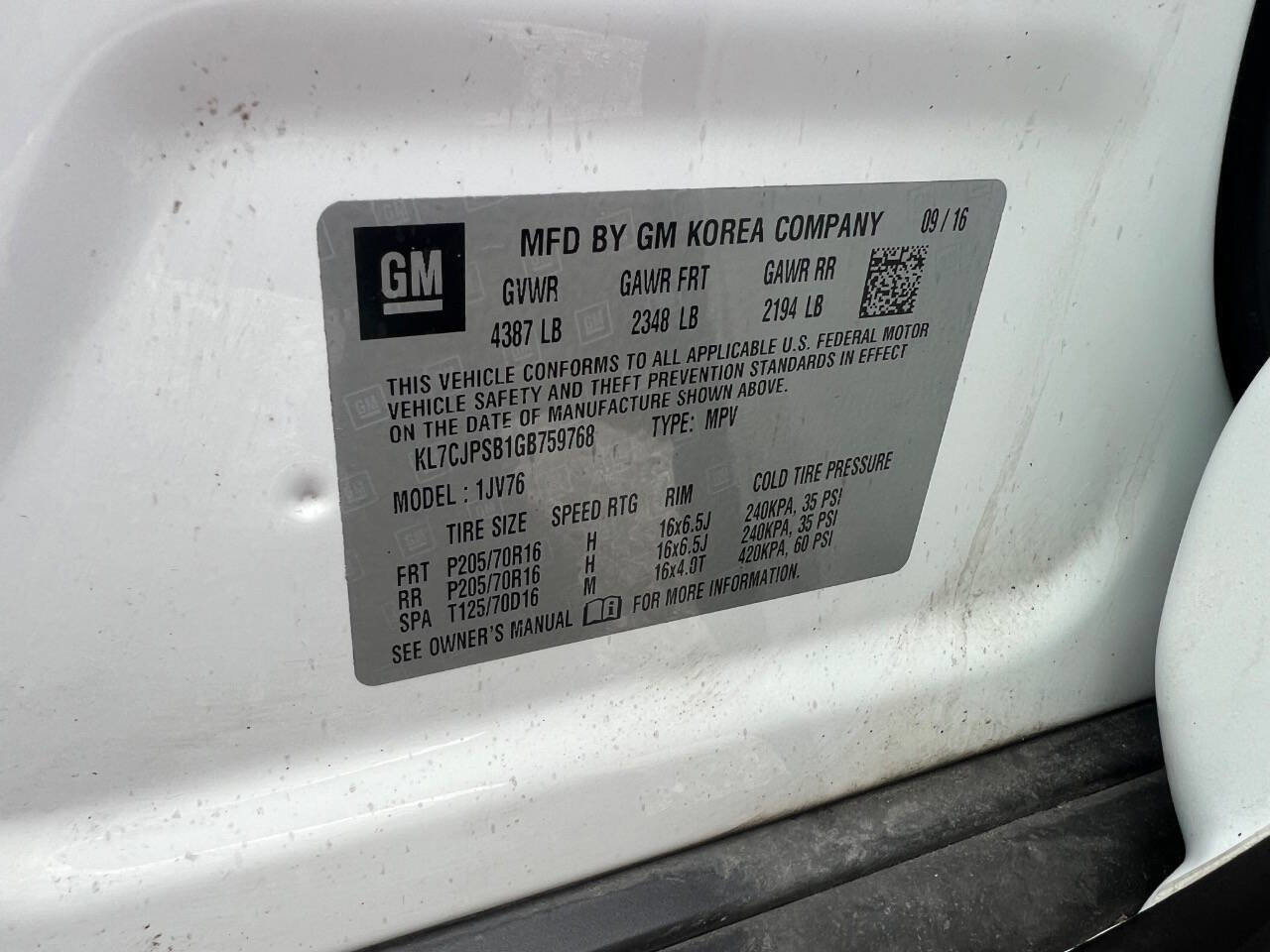 Used 2016 Chevrolet Trax LT w/ LPO, Protection Package image 17