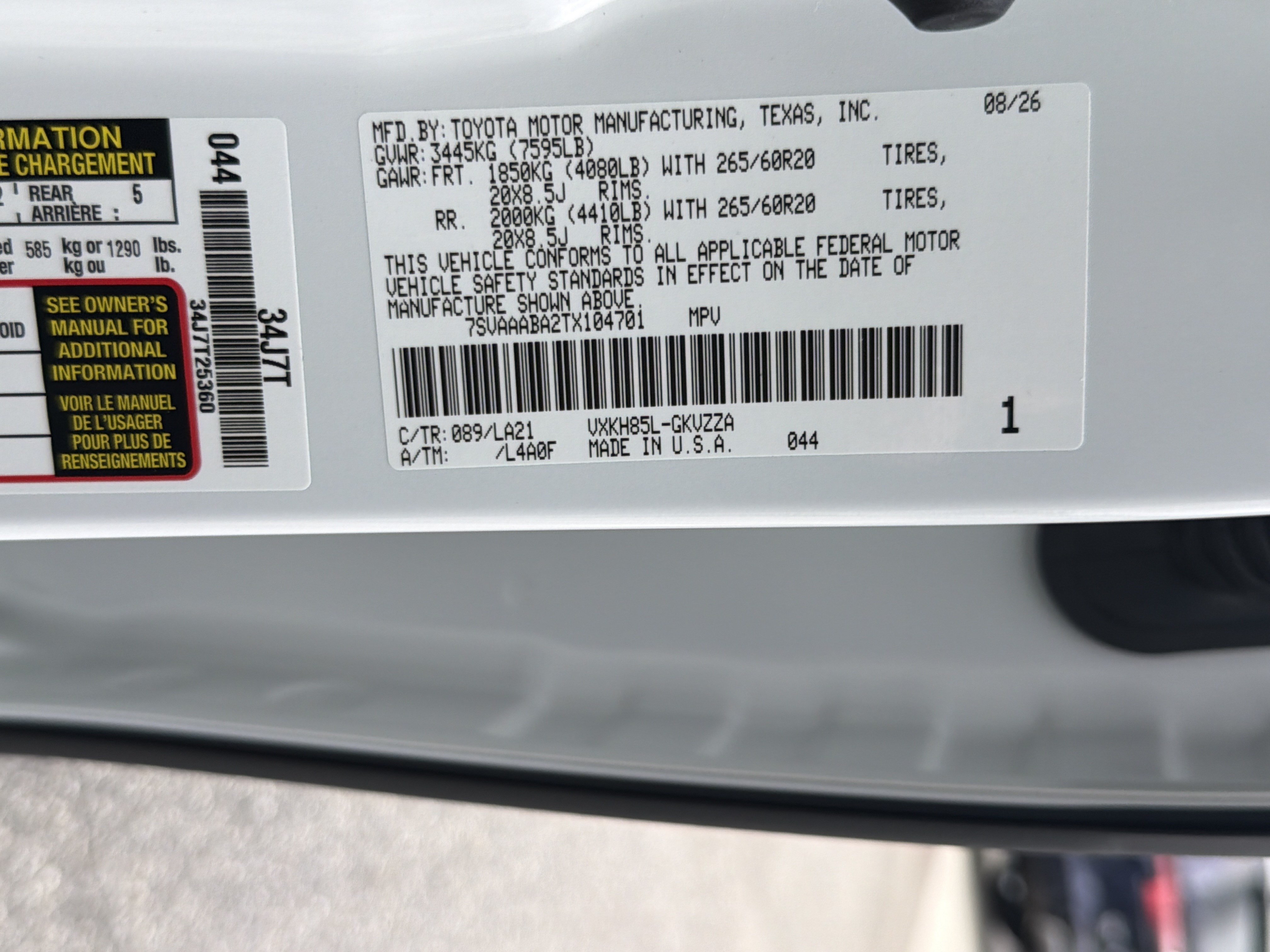 New 2026 Toyota Sequoia Platinum w/ TRD Off-Road Package AWD/4WD image 32