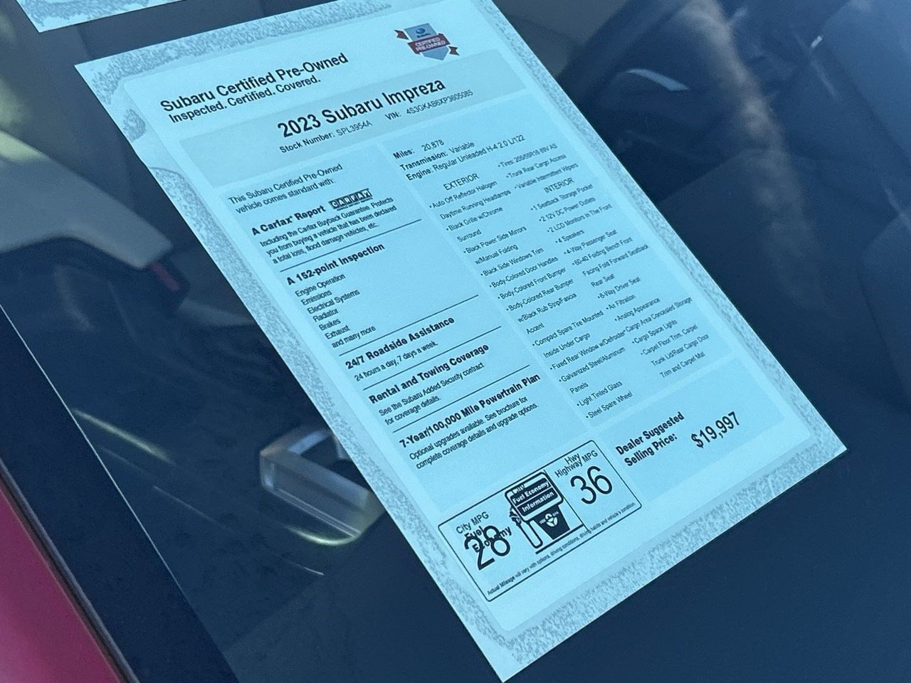 Certified 2023 Subaru Impreza 2.0i AWD/4WD image 6