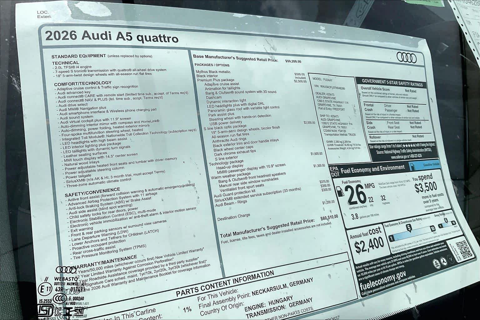 New 2026 Audi A5 2.0T Premium Plus AWD/4WD image 19