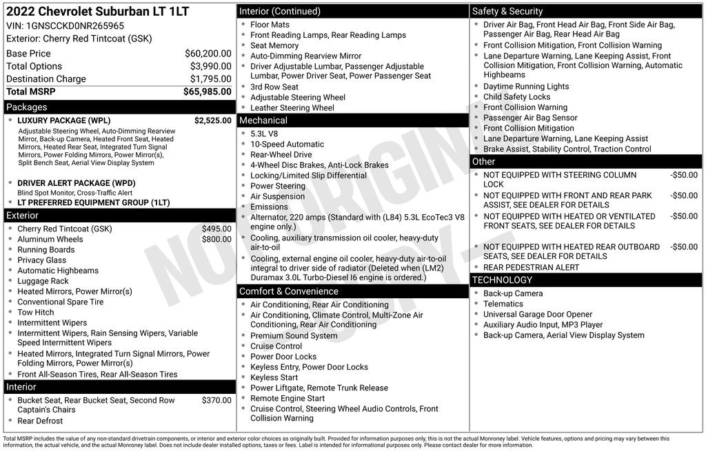 Used 2022 Chevrolet Suburban LT w/ Luxury Package image 5