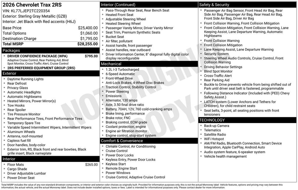 New 2026 Chevrolet Trax RS w/ Driver Confidence Package FWD image 32