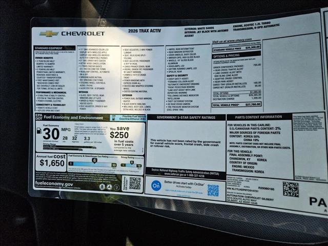 New 2026 Chevrolet Trax ACTIV w/ Driver Confidence Package image 17