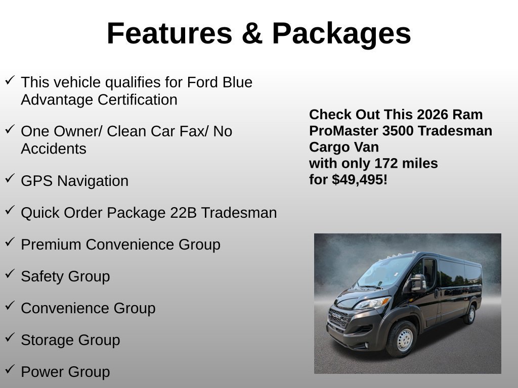 Used 2026 RAM ProMaster 3500 w/ Premium Convenience Group FWD image 4