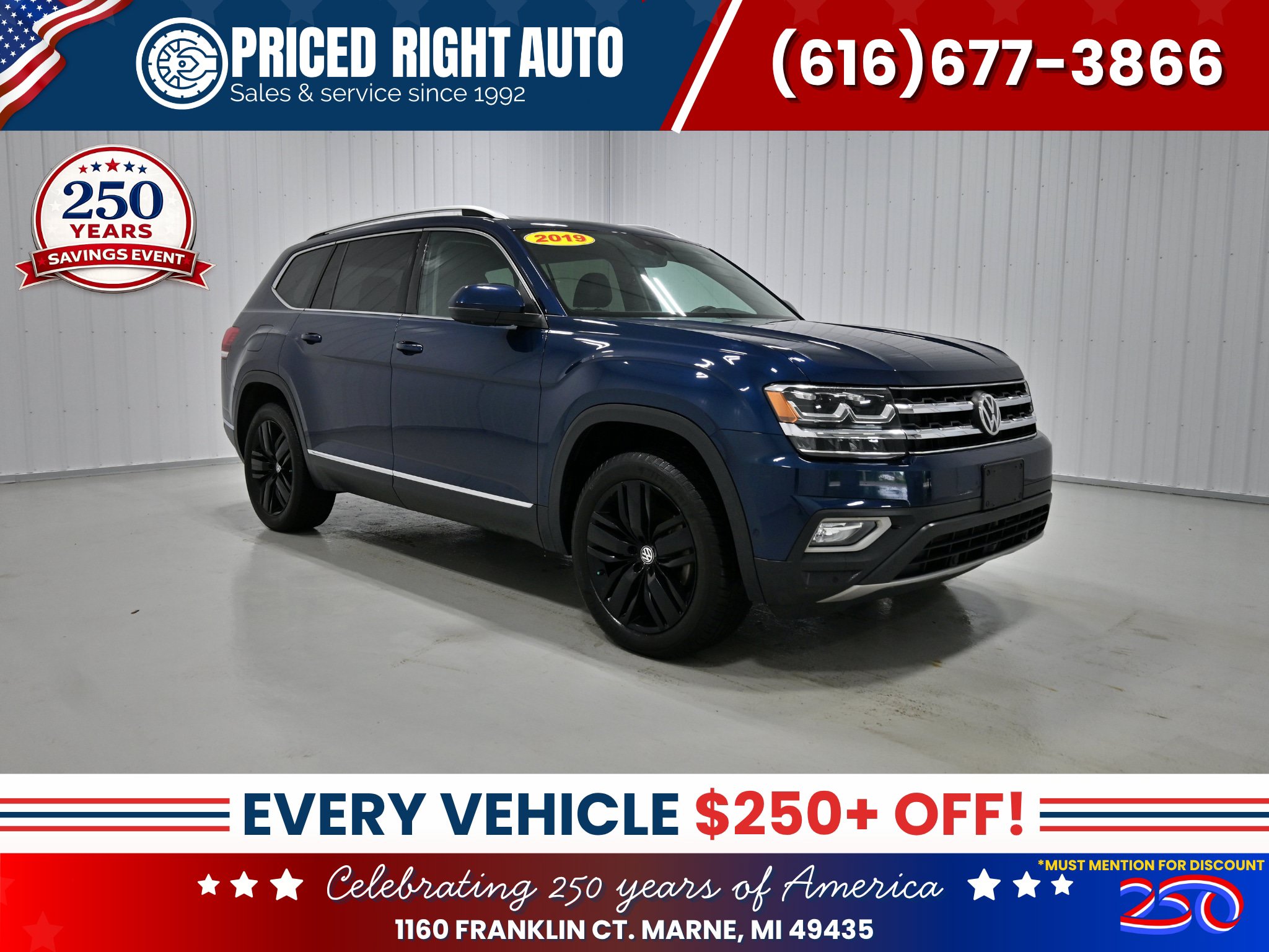 Used 2019 Volkswagen Atlas SEL Premium AWD/4WD image 1