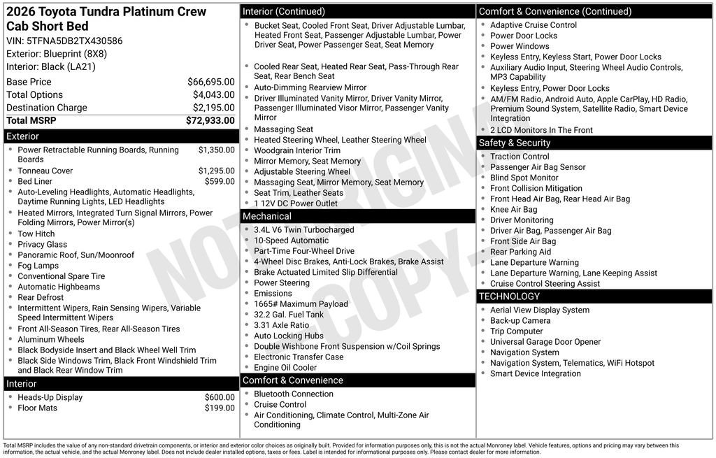 New 2026 Toyota Tundra Platinum AWD/4WD image 7