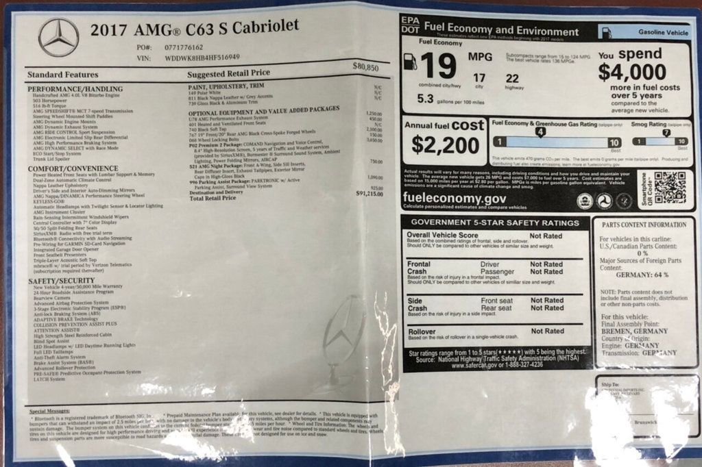 Used 2017 Mercedes-Benz C 63 AMG S image 56