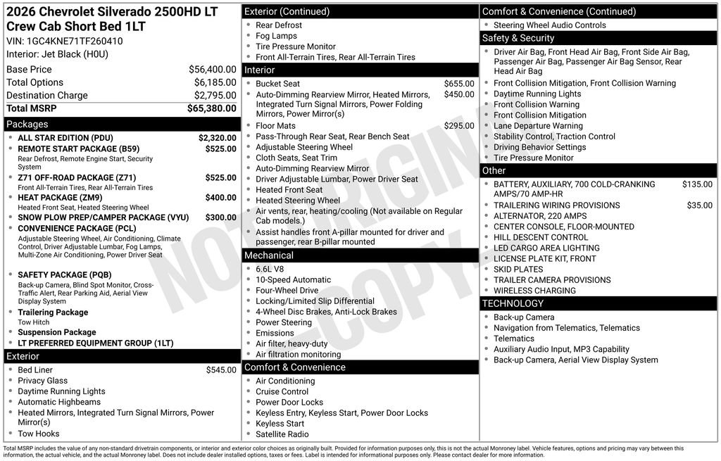 New 2026 Chevrolet Silverado 2500 LT w/ All Star Edition AWD/4WD image 11