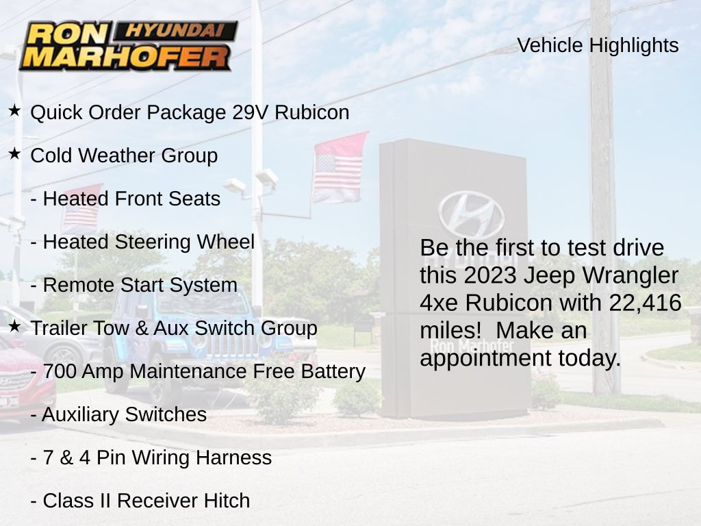 Used 2023 Jeep Wrangler Unlimited Rubicon 4xe w/ Steel Bumper Group AWD/4WD image 2