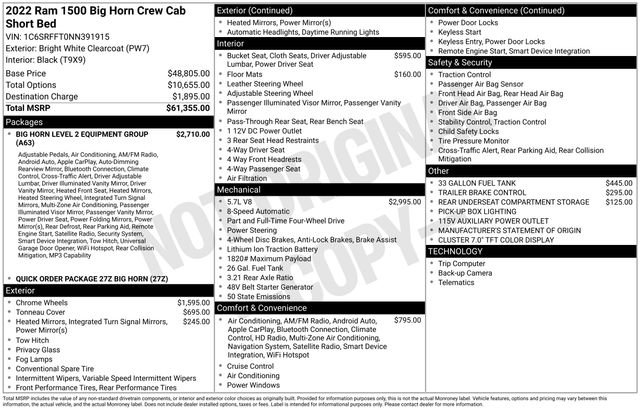 Used 2022 RAM 1500 Big Horn AWD/4WD image 37