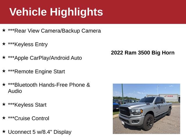 Used 2022 RAM 3500 Big Horn w/ Night Edition AWD/4WD image 4