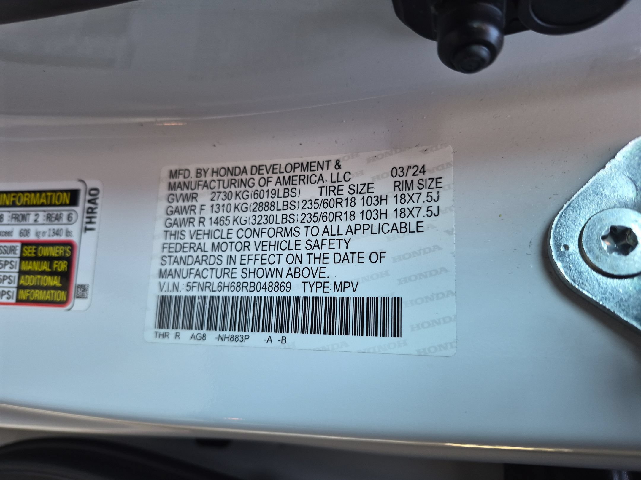 Certified 2024 Honda Odyssey EX-L image 36