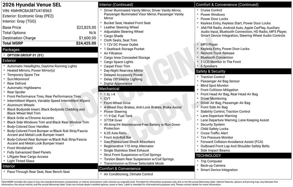 Used 2026 Hyundai Venue SEL image 28