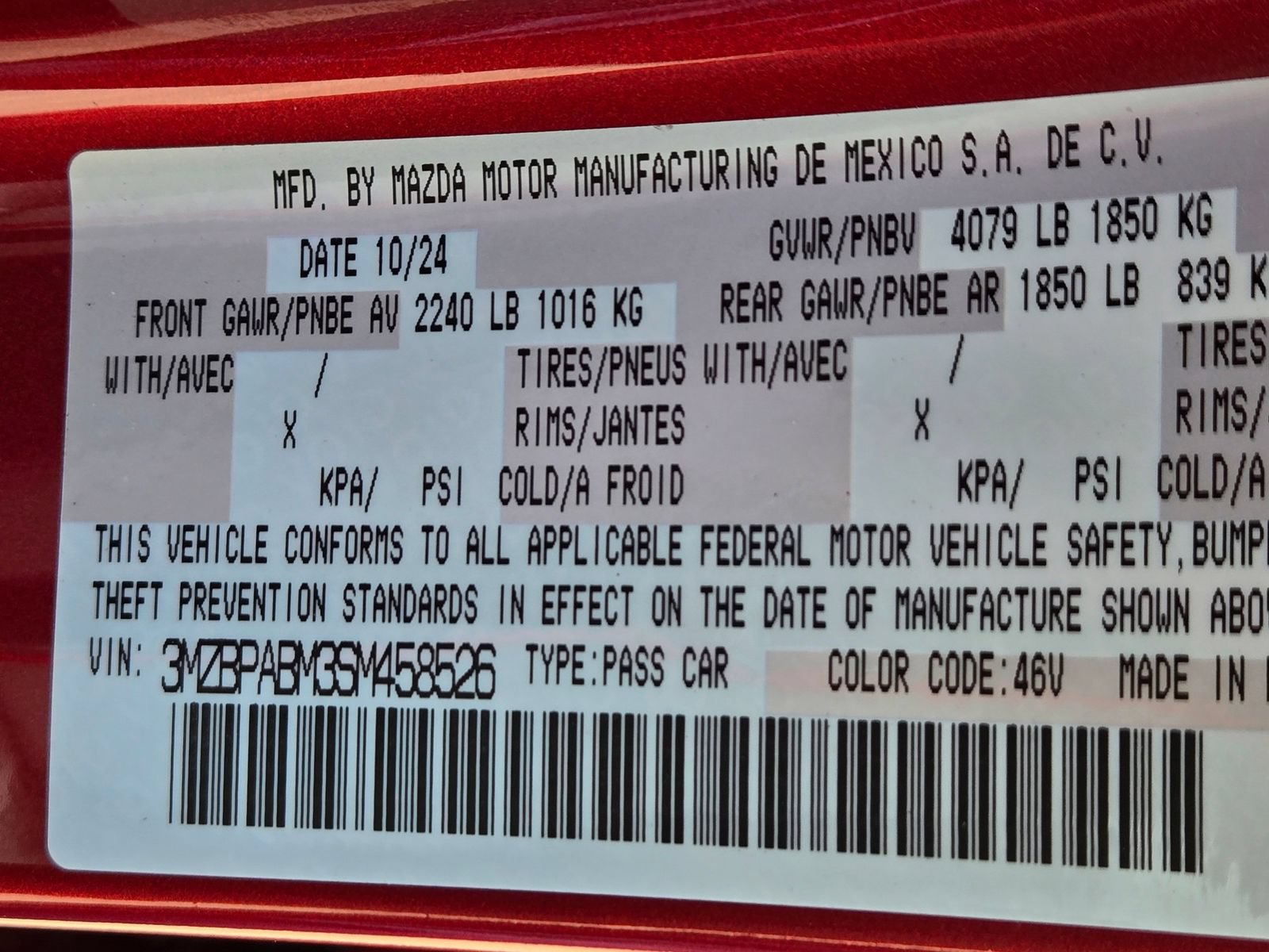 Certified 2025 MAZDA MAZDA3 s FWD image 12