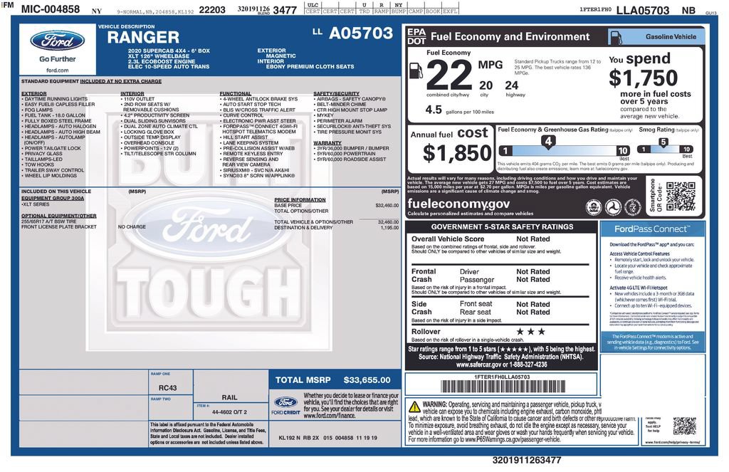Used 2020 Ford Ranger XLT AWD/4WD image 5