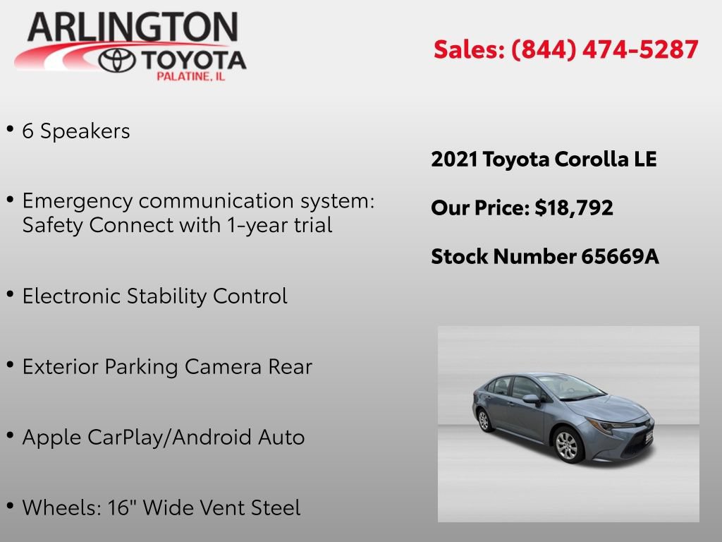 Used 2021 Toyota Corolla LE w/ Carpet Mat Package (TMS) FWD image 4