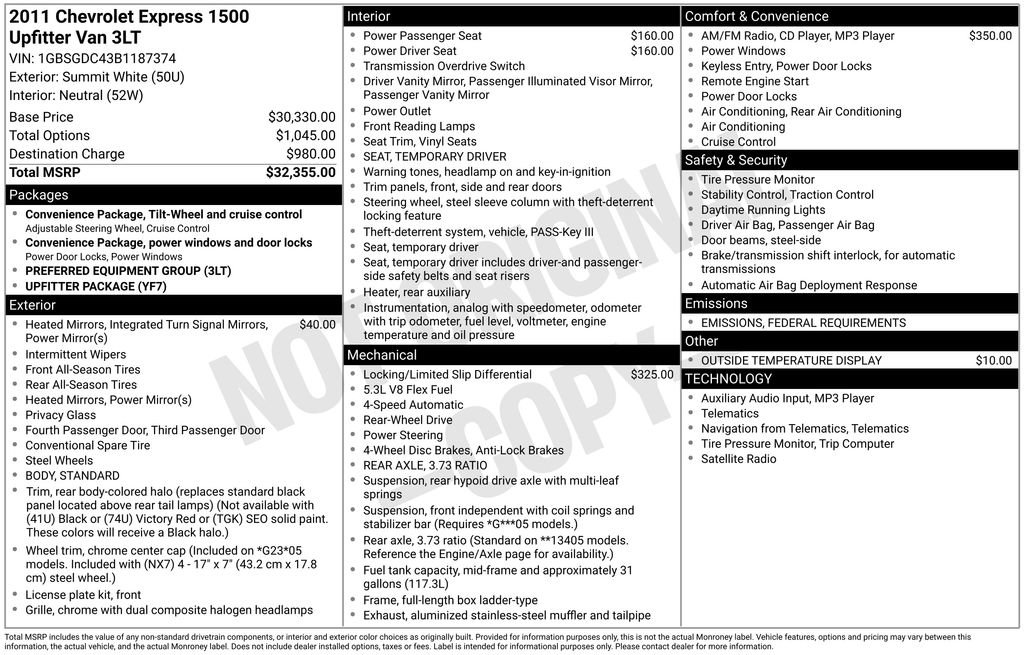 Used 2011 Chevrolet Express 1500 Upfitter image 4