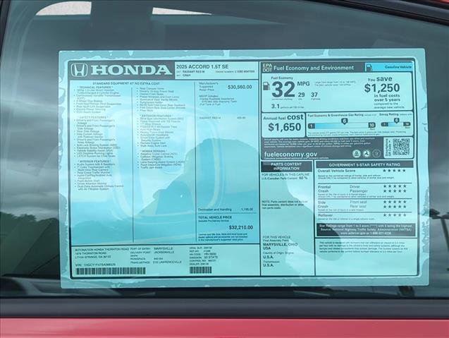 New 2025 Honda Accord SE image 22