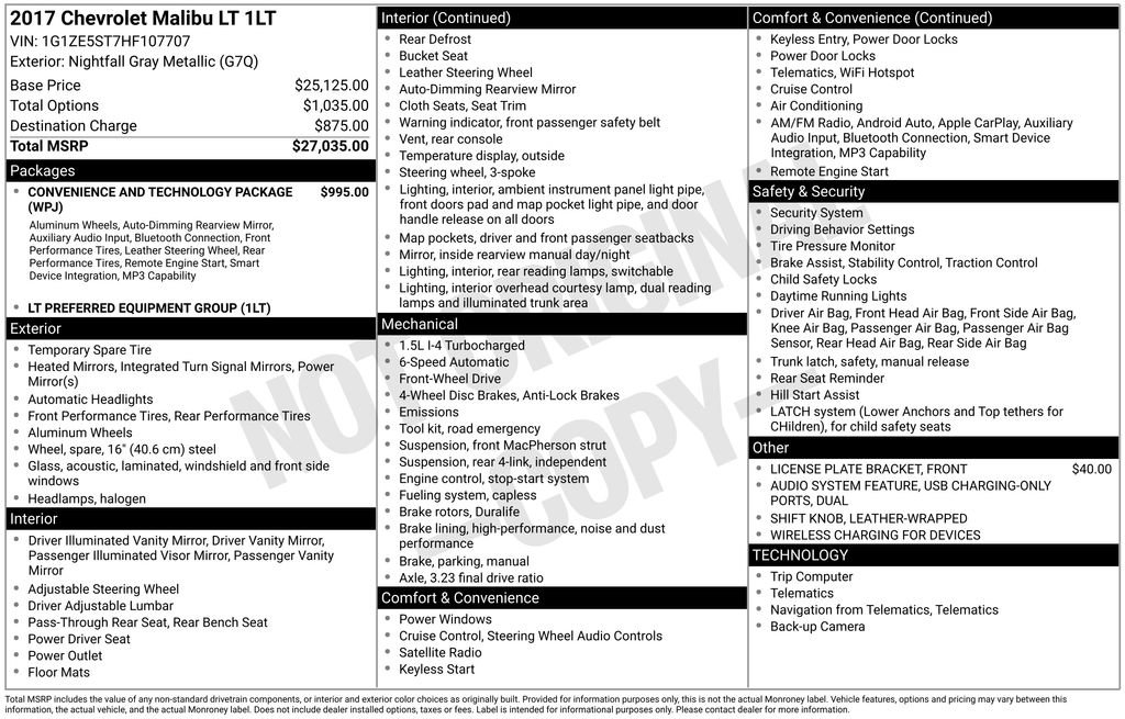 Used 2017 Chevrolet Malibu LT image 40