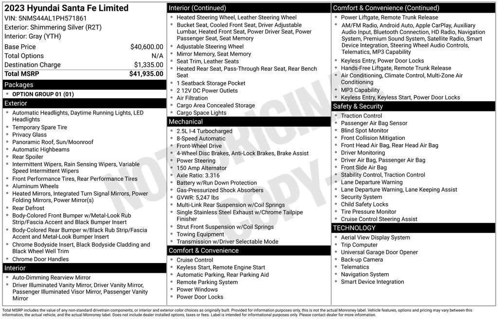 Used 2023 Hyundai Santa Fe Limited image 45